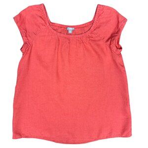 Women's J.‎ JILL Linen Coral Off-The-Shoulder Shirt- Size S